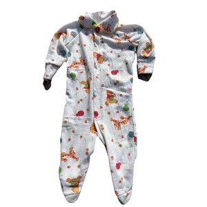 Vintage Winnie The Pooh & Tigger Balloon Sleeper One Piece newborn* 90s Baby